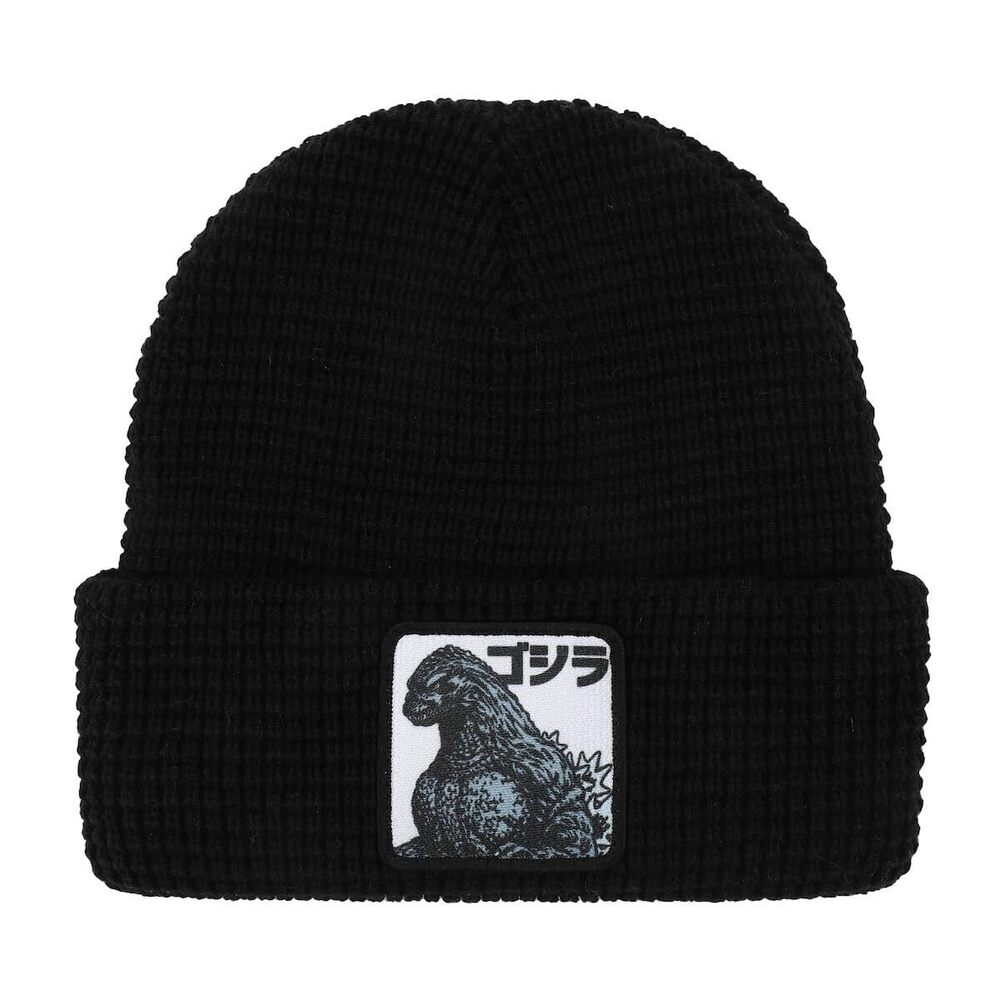 9822 Godzilla Monster Patch Black Cuff Beanie